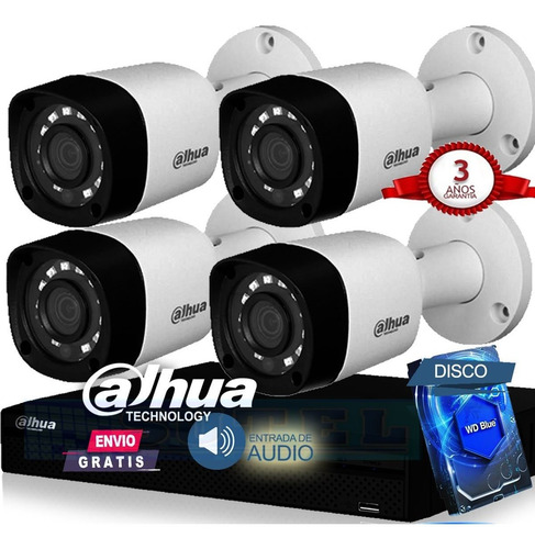 Kit Dahua 4 Camaras Hd Seguridad Dvr 8 Canales Disco 1tb