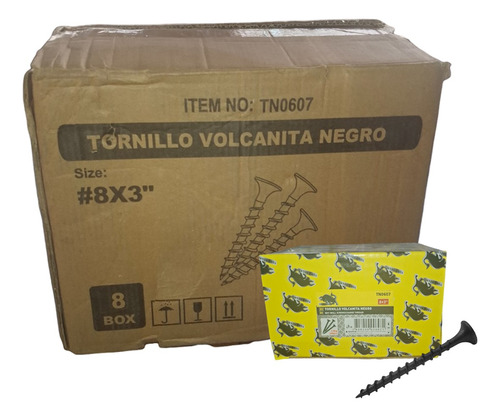 Tornillo 8 X 3 Crs Volcanita Negro X 2320 Unidades