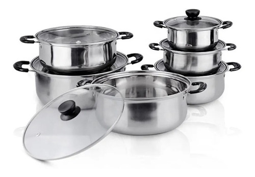 Juego Ollas Olla Cocina X3 Acero Inoxidable Set Cacerolas