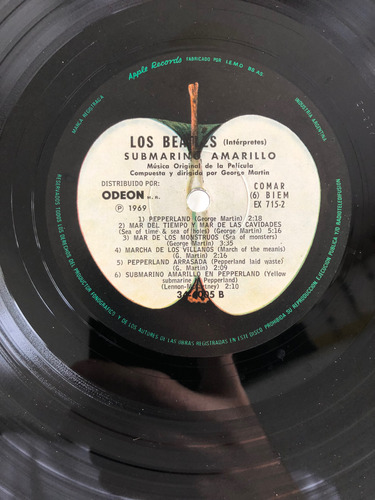Los Beatles Yellow Submarino Amarillo Odeon 1era Excelente Estándar (Usado)