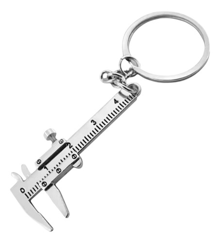 Llavero Mini Calibrador Vernier, Aleación Zinc Plateado