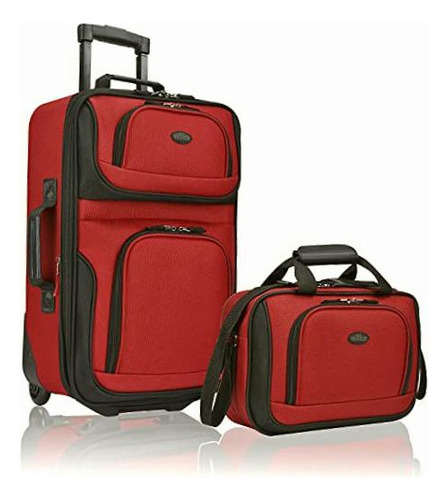 U.s. Traveler Rio Juego De Equipaje De Mano Extensible De Color Rojo