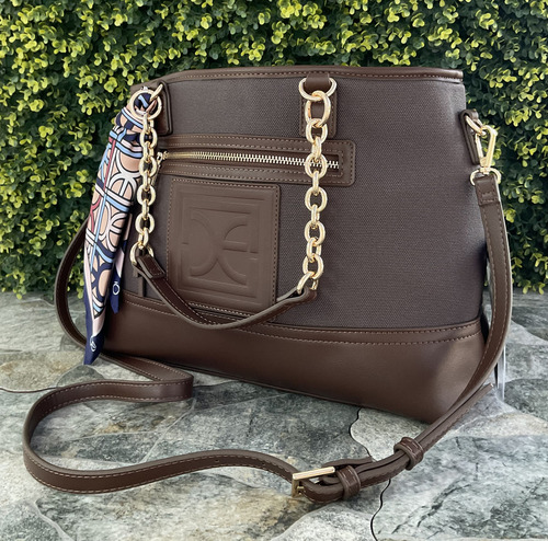 Bolsa Satchel Cloe Lelfi I Grande Color Marrón