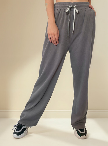Kit 2 Pantalones Holgados Para Mujer Corte Recto Con Bolsas