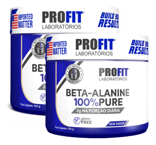 2x Beta Alanina 100% Pure 120g Profit Sabor Sem Sabor