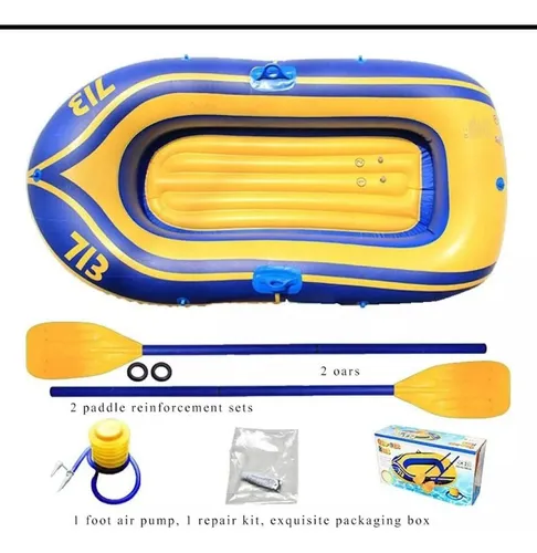 Bote Inflable Genérico Con Remos, Cuerdas E Inflador