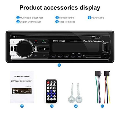 Polarlander Auto Radio Reproductor De Audio Receptor Bluetoo