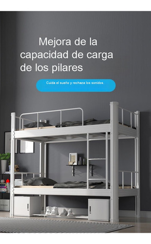Cama Doble De Hierro Y Acero, Estilo Industrial Con Soporte