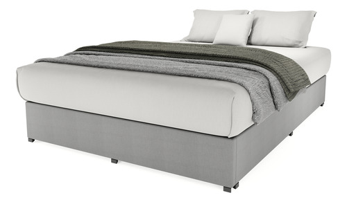 Base De Cama King Size Armable Madera Colchones Recamaras Gris