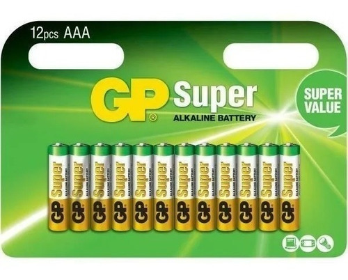 Gp Super/ Pilas Alcalinas Aaa Pack 12 Unidades 1,5v 24a Lr03