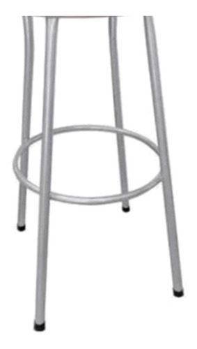 Imagem 4 de 5 de Kit 2 Banquetas Altas Prata Com Encosto Assento Branco