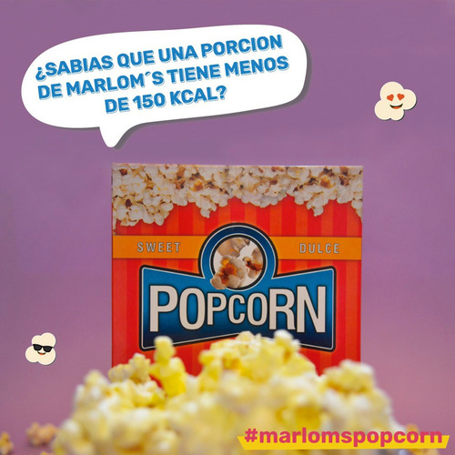 Imagen 3 de 9 de Popcorn Marloms Dulce Pochoclos X3 Unidades Microondas 285g