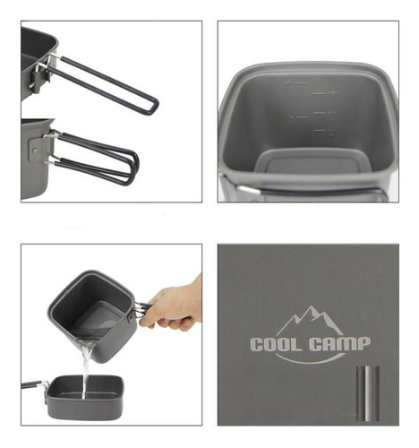 Juego De Utensilios De Cocina Para Acampar, Olla Y Sartén