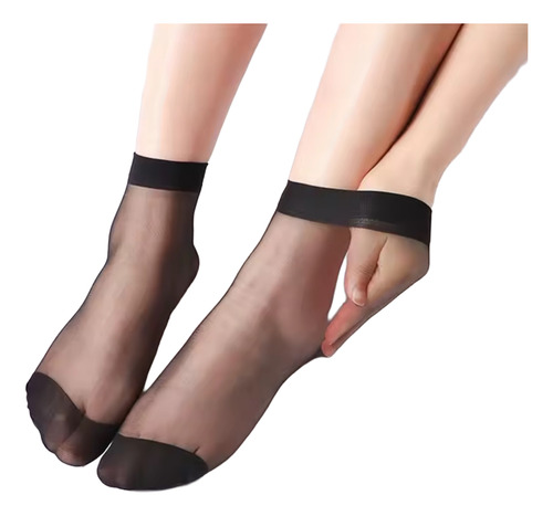 20 Parres De Tobimedias Calcetines Para Mujer Unitalla Negro Liso Unitalla