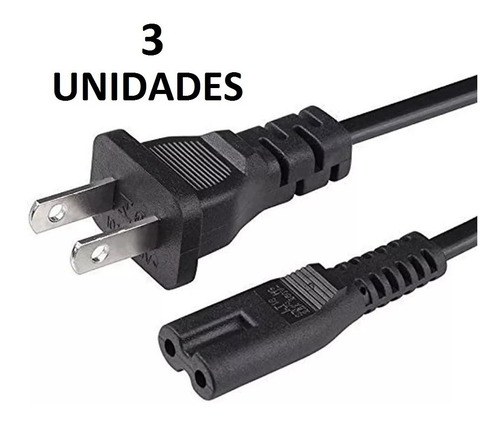 Cable Corriente Poder Para Cargador Laptop 2 Polos Tipo 8