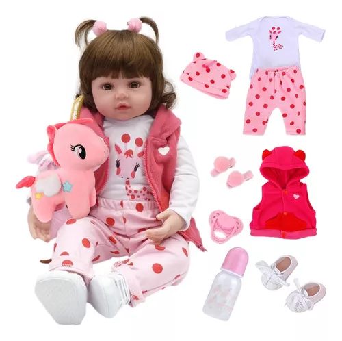 Mini Bebê Reborn Silicone Mole-pode Dar Banho+brinde - R$ 199