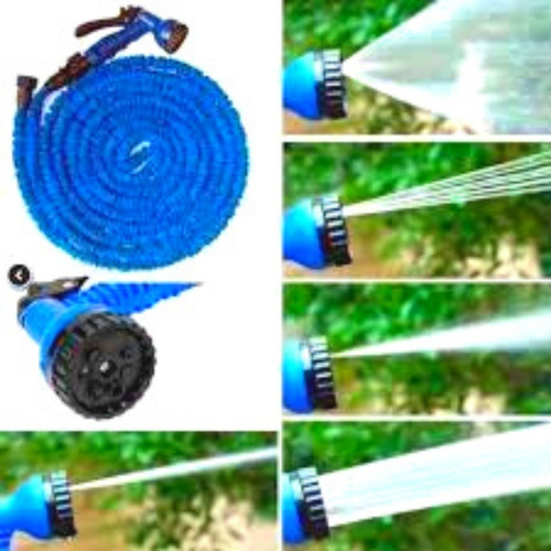 Imagem 4 de 5 de Mangueira Magica Flexivel Retratil Expansivel Azul 30m