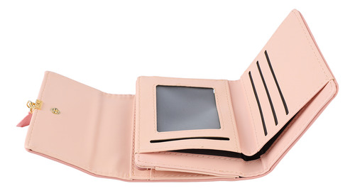 Cartera Corta De Múltiples Ranuras Pu Portátil Para Mujer