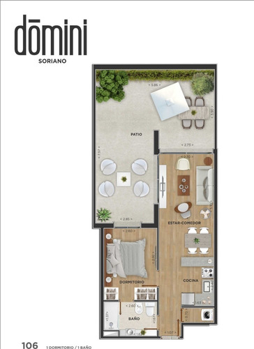 Imagen 2 de 6 de Venta Apartamento 1 Dormitorio Centro Domini Soriano