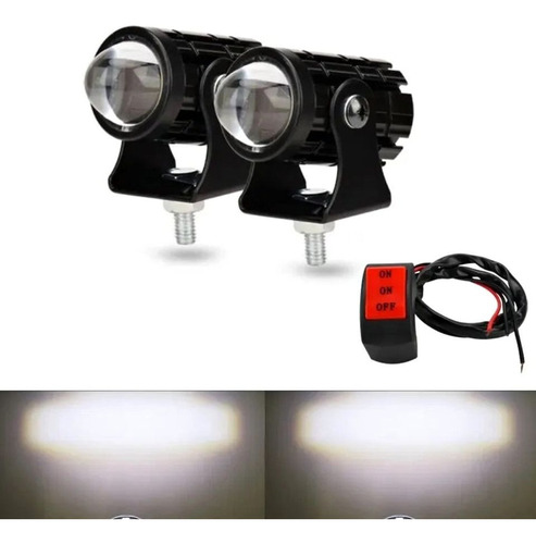 Faro Auxiliar Mini Luz Motocicleta Color Blanco Lámpara Foco