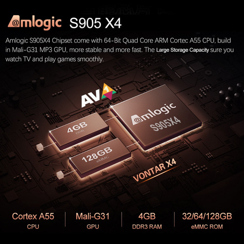 Vontar X4 Android 11.0 Tv Box Amlogic S905x4 4gb 32gb