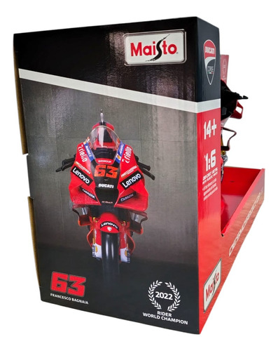 1:6 Motos Francesco Bagnaia Maisto Ducati Desmosedici 2022 Rojo