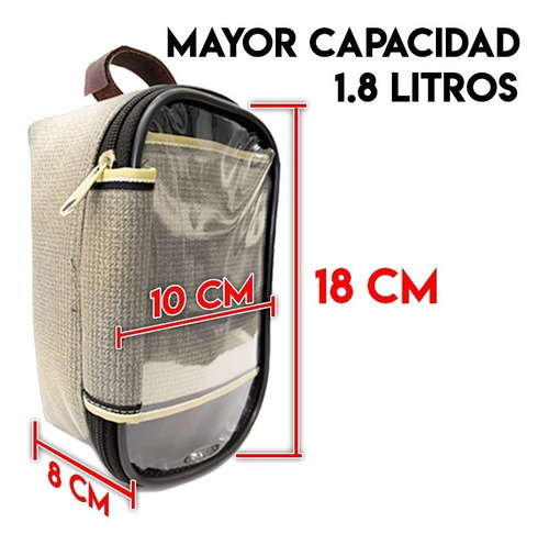 Imagen 3 de 10 de Bolso Porta Celular Bicicleta 1.8 Litros Visor Touch Alforja