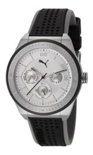 Relogio Masculino Puma Original Preto Cinza Borracha Esporte
