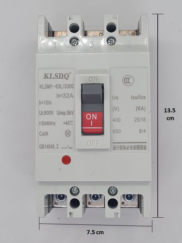 Interruptor Termomagnetico 32 Amper Caja Moldeada 3 Polos