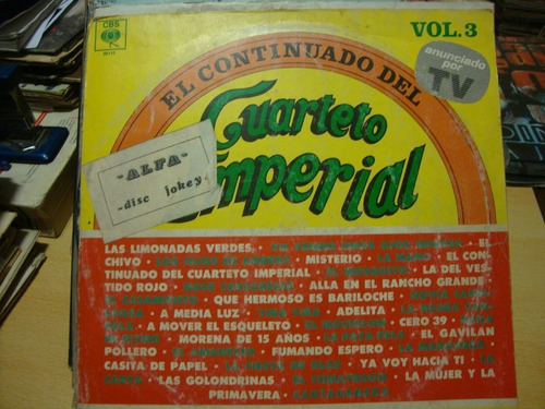 Vinilo Cuarteto Imperial El Continuado Volumen 3 C3