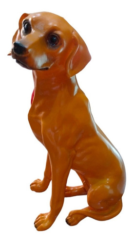 Figura De Perros Sentado 25cm Perro Poliresina Adorno