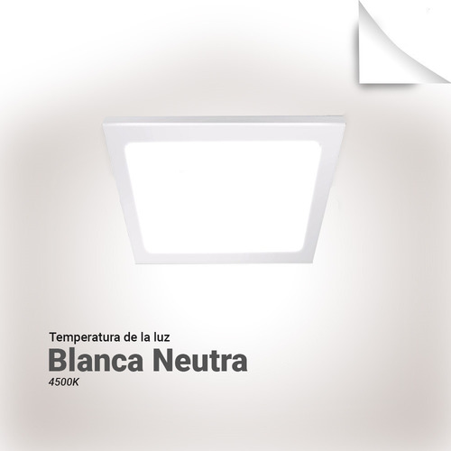 Panel Led Embutir Cuadrado 12w Werke Pack X 10 Unid.