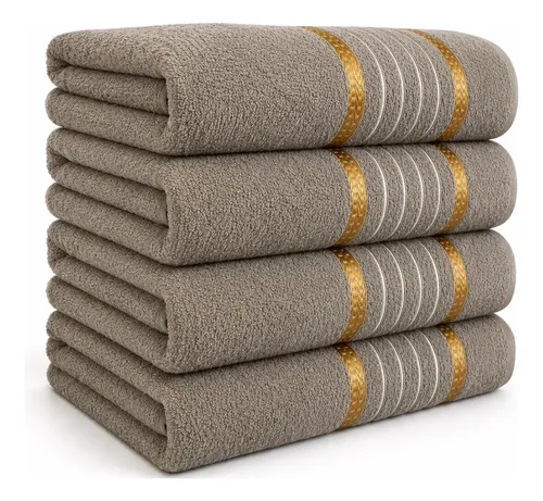 Entrelar Textil Kit 4 Toalhas De Banho Grande 100% Algodão 68x135 - P