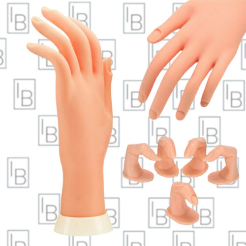Mano De Práctica Para Uñas Acrílicas + 5 Dedos
