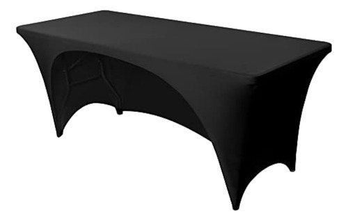 Festicorp Black Fitted Table Cover For 6 Foot Table - Spande