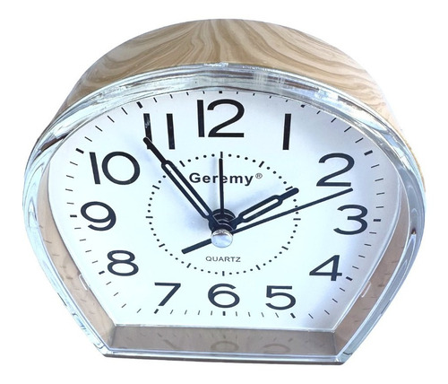 Reloj de mesa  despertador  analógico Geremy 2019-A  color madera claro 