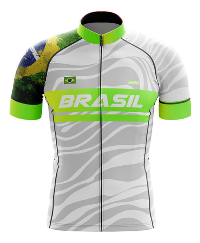 Imagem 1 de 3 de Camisa De Ciclismo Brasil Sport White Brk Com Uv 50+