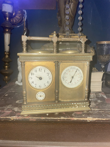 Antiguo Francés Doble Reloj Alarmajuego De Brújula (Usado)