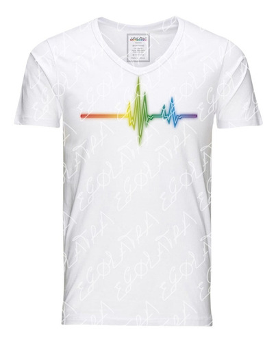 Playera Pride Beat Corazón Lgbt Para Caballero Cuello V