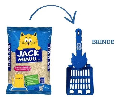 Kit 10 Granulado Arena Sanitaria Gato Pet Jack Miau Mandioca