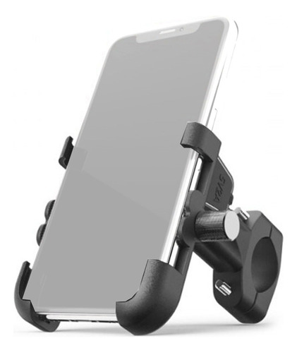 Suporte Celular iPhone Moto Bike Giratorio 360 Em Aluminio Cor Cinza
