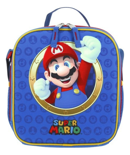 Lonchera Escolar Super Mario Vs3452 Color Azul