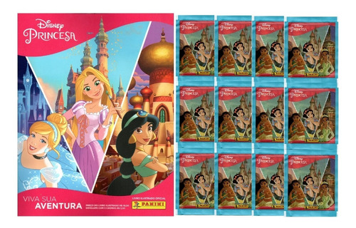 1 Álbum Disney Princesas 2021 + 100 Figurinhas (20 Envelope)