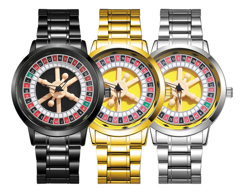 Relojes Pulsera Para Hombre Diseño De Rotación Automática Negro
