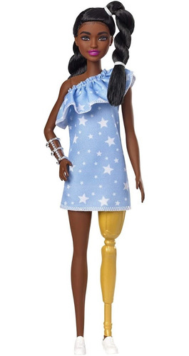  Barbie Fashionistas 2 Trenzas Protesis Morena Negrita Afro