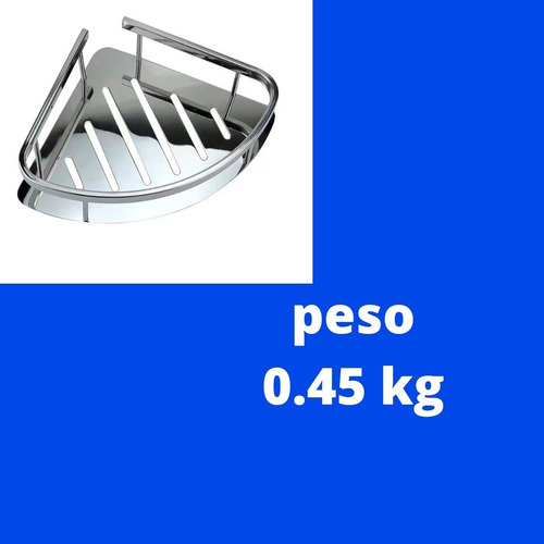 Imagen 6 de 10 de Estante Esquinero Para Ducha De Baño Acero Inox C/baranda