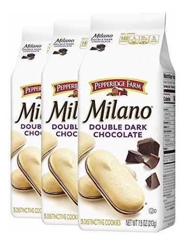 Galletas Milano Doble Chocolate Negro, Pack De 3dd