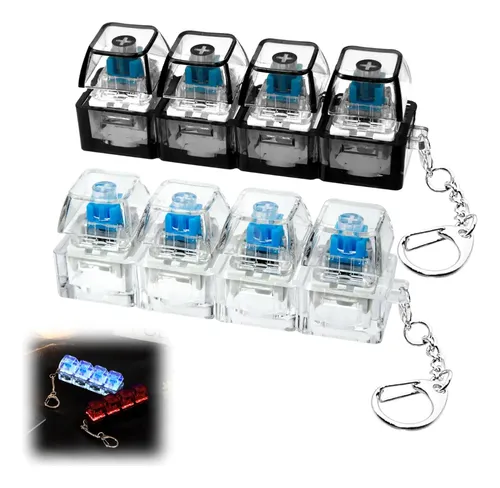 Pack De 2 Llaveros Teclado Antiestrés Con Luz LED, Transparentes Y Portátiles, Ideales Para Estudiantes Y Oficinistas, Alivian Tensión Y Estrés