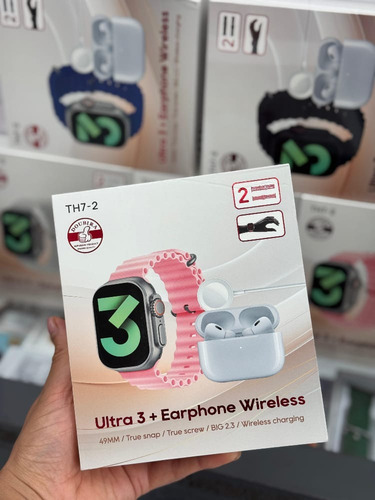 Reloj Inteligente Smartwatch Ultra3 Color Rosa + Auriculares