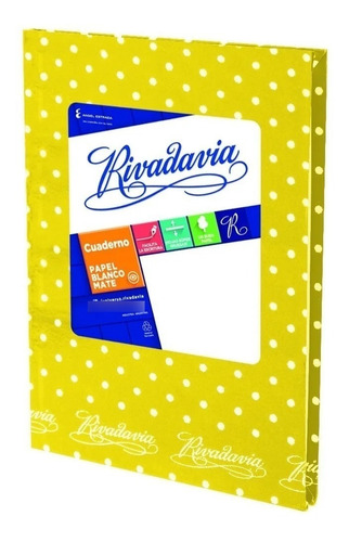 Cuaderno Rivadavia Clasico Amarillo Lunar Rayado 16x21